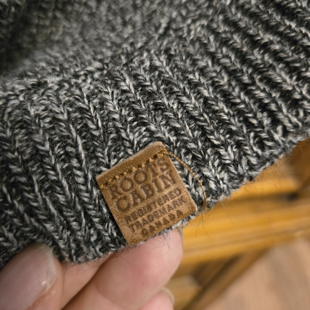 Roots Gray Knit Cowl Neck Poncho - Picture 3 of 8